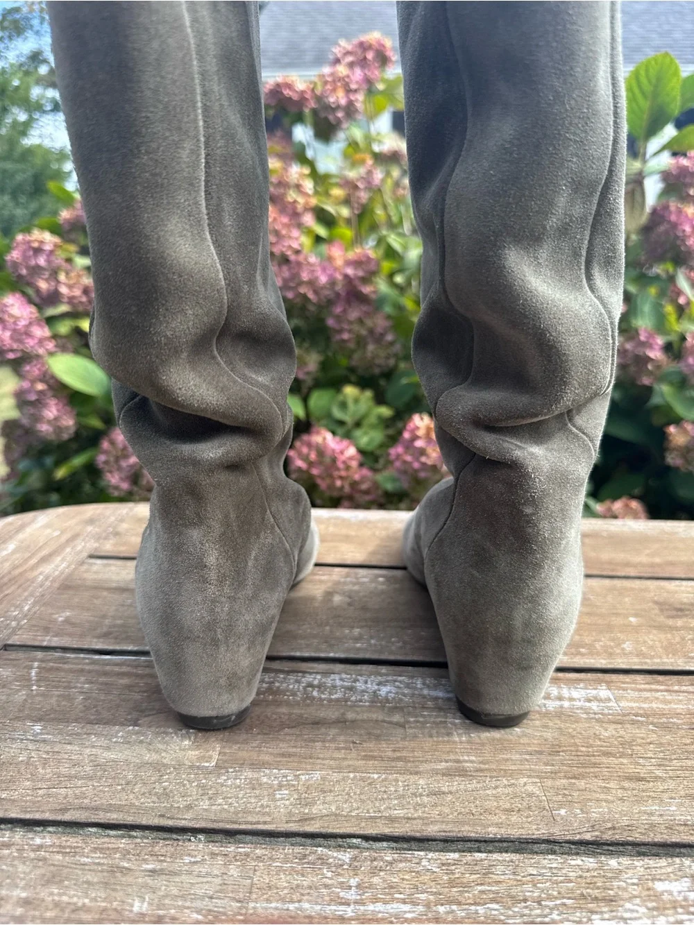 Women's Lanvin Suede Tall Wedge Boots - 38